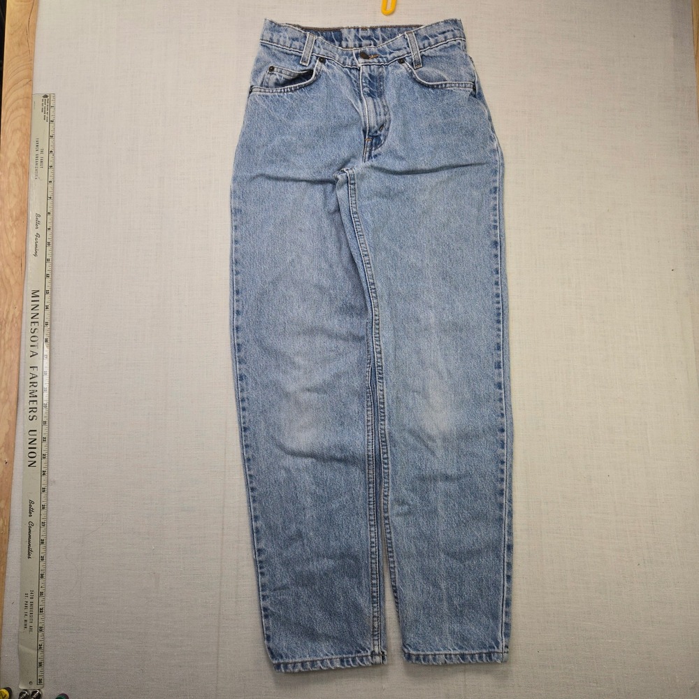 VTG Levis 550 Relax Fit Student Jeans Orange Tab Repaired Blue Women 27 Hi Waist